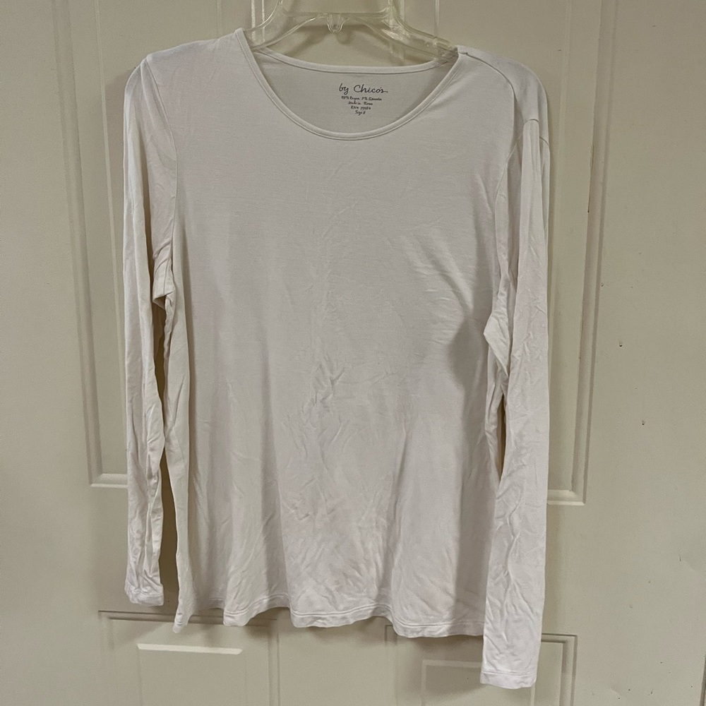 Chico's Classic Cream Long Sleeve Tee